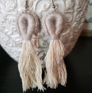 Handmade BOHO Fringe crocheted tassel earrings
